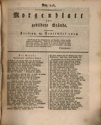 Morgenblatt für gebildete Stände Freitag 23. September 1825