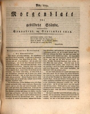 Morgenblatt für gebildete Stände Samstag 24. September 1825