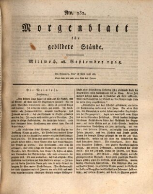 Morgenblatt für gebildete Stände Mittwoch 28. September 1825