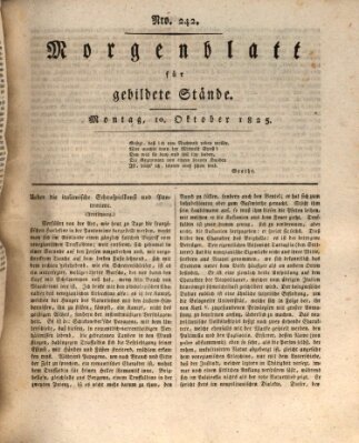 Morgenblatt für gebildete Stände Montag 10. Oktober 1825