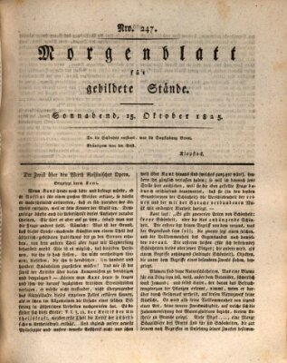 Morgenblatt für gebildete Stände Samstag 15. Oktober 1825