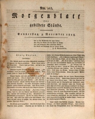 Morgenblatt für gebildete Stände Donnerstag 3. November 1825