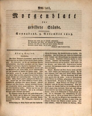 Morgenblatt für gebildete Stände Samstag 5. November 1825