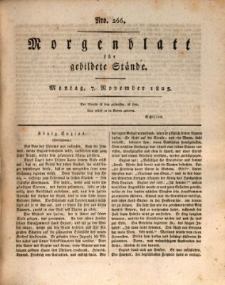 Morgenblatt für gebildete Stände Montag 7. November 1825