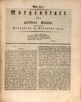 Morgenblatt für gebildete Stände Samstag 12. November 1825