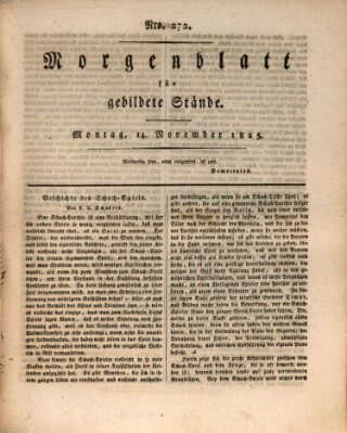 Morgenblatt für gebildete Stände Montag 14. November 1825