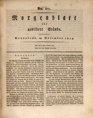 Morgenblatt für gebildete Stände Samstag 19. November 1825