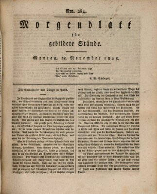 Morgenblatt für gebildete Stände Montag 28. November 1825
