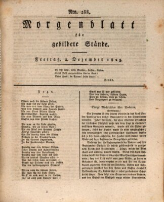 Morgenblatt für gebildete Stände Freitag 2. Dezember 1825