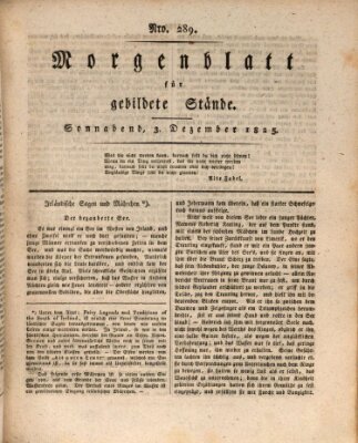 Morgenblatt für gebildete Stände Samstag 3. Dezember 1825