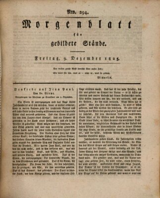 Morgenblatt für gebildete Stände Freitag 9. Dezember 1825