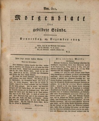 Morgenblatt für gebildete Stände Donnerstag 29. Dezember 1825