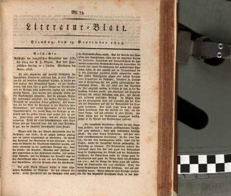 Morgenblatt für gebildete Stände Dienstag 13. September 1825