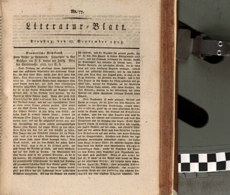 Morgenblatt für gebildete Stände Dienstag 27. September 1825