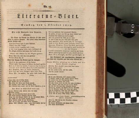 Morgenblatt für gebildete Stände Samstag 1. Oktober 1825