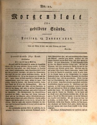 Morgenblatt für gebildete Stände Freitag 13. Januar 1826