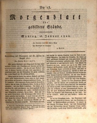 Morgenblatt für gebildete Stände Montag 16. Januar 1826