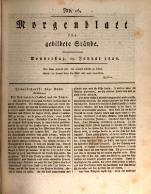 Morgenblatt für gebildete Stände Donnerstag 19. Januar 1826