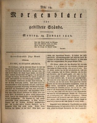 Morgenblatt für gebildete Stände Montag 23. Januar 1826