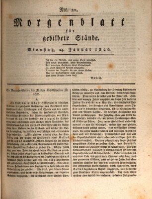 Morgenblatt für gebildete Stände Dienstag 24. Januar 1826