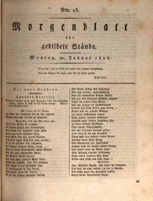 Morgenblatt für gebildete Stände Montag 30. Januar 1826