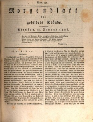 Morgenblatt für gebildete Stände Dienstag 31. Januar 1826