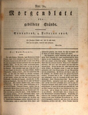 Morgenblatt für gebildete Stände Samstag 4. Februar 1826