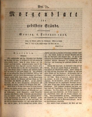 Morgenblatt für gebildete Stände Montag 6. Februar 1826