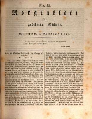 Morgenblatt für gebildete Stände Mittwoch 8. Februar 1826