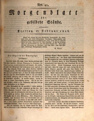 Morgenblatt für gebildete Stände Freitag 17. Februar 1826