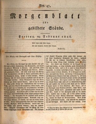 Morgenblatt für gebildete Stände Freitag 24. Februar 1826