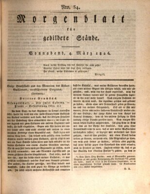 Morgenblatt für gebildete Stände Samstag 4. März 1826