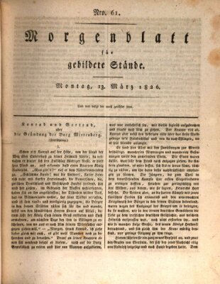 Morgenblatt für gebildete Stände Montag 13. März 1826