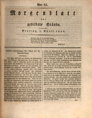 Morgenblatt für gebildete Stände Freitag 7. April 1826