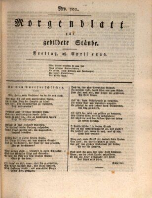 Morgenblatt für gebildete Stände Freitag 28. April 1826