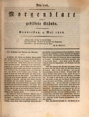 Morgenblatt für gebildete Stände Donnerstag 4. Mai 1826