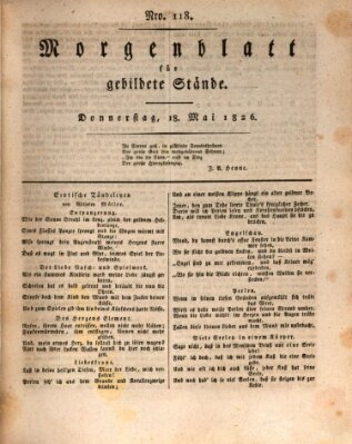 Morgenblatt für gebildete Stände Donnerstag 18. Mai 1826