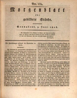 Morgenblatt für gebildete Stände Samstag 3. Juni 1826