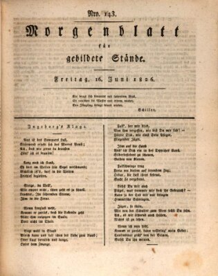 Morgenblatt für gebildete Stände Freitag 16. Juni 1826