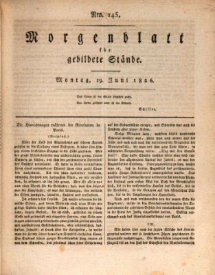 Morgenblatt für gebildete Stände Montag 19. Juni 1826