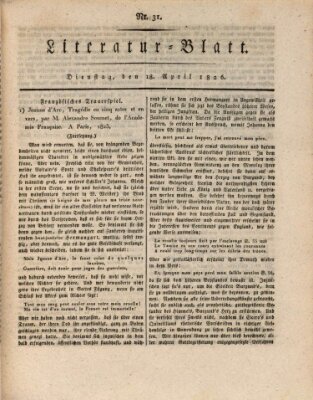 Morgenblatt für gebildete Stände Dienstag 18. April 1826