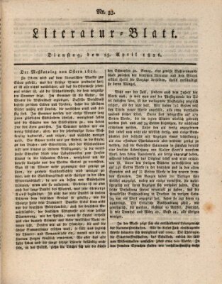 Morgenblatt für gebildete Stände Dienstag 25. April 1826