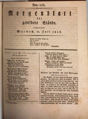 Morgenblatt für gebildete Stände Mittwoch 12. Juli 1826