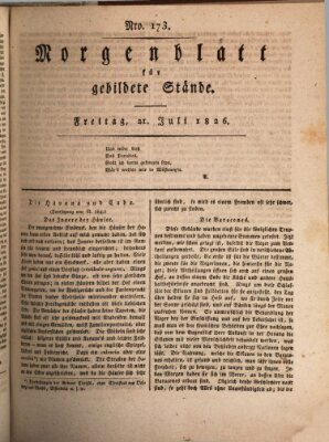 Morgenblatt für gebildete Stände Freitag 21. Juli 1826