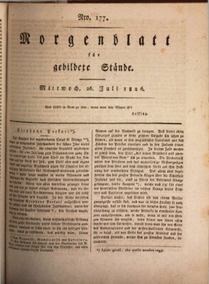 Morgenblatt für gebildete Stände Mittwoch 26. Juli 1826