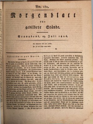 Morgenblatt für gebildete Stände Samstag 29. Juli 1826