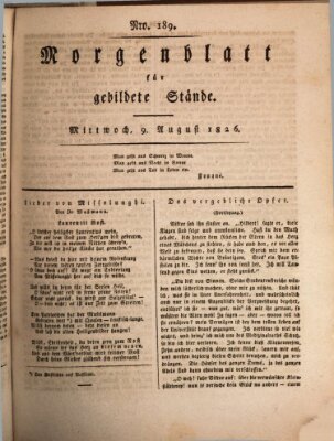 Morgenblatt für gebildete Stände Mittwoch 9. August 1826