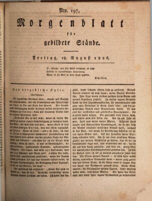 Morgenblatt für gebildete Stände Freitag 18. August 1826