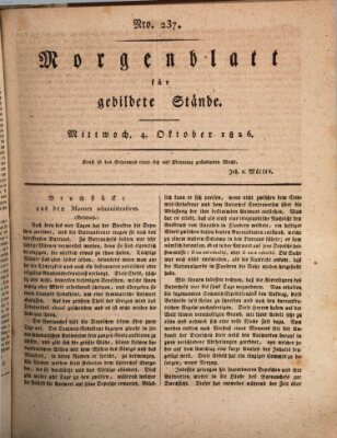 Morgenblatt für gebildete Stände Mittwoch 4. Oktober 1826