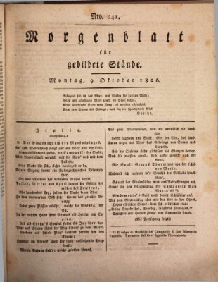 Morgenblatt für gebildete Stände Montag 9. Oktober 1826